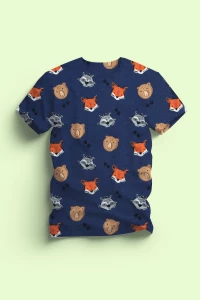 Animals Printed Cotton T-shirt🐻