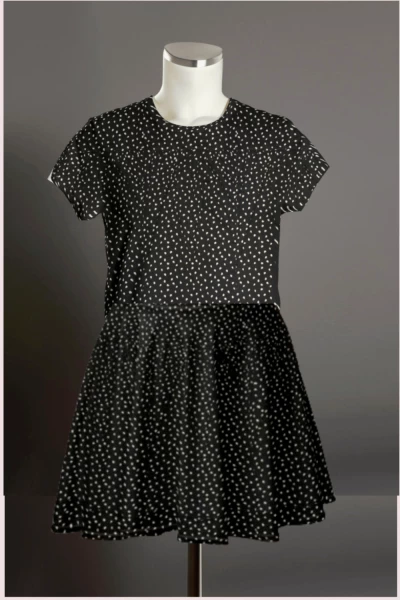 Black Printed Cotton Dress