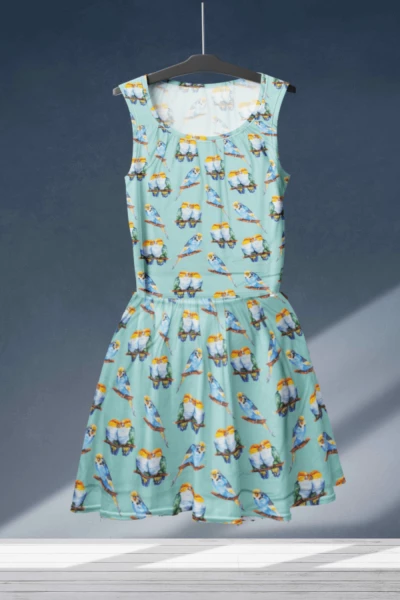 Parrots Printed Cotton Dress