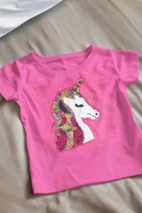 Pink Unicorn Sequence Cotton Top🦄