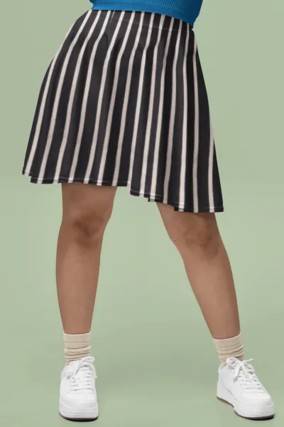 Striped Printed Cotton Skirt