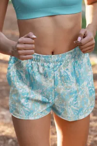 Blue Printed Cotton Shorts🩵