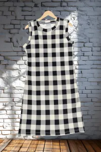 Checkered Printed Cotton Dress 🏁