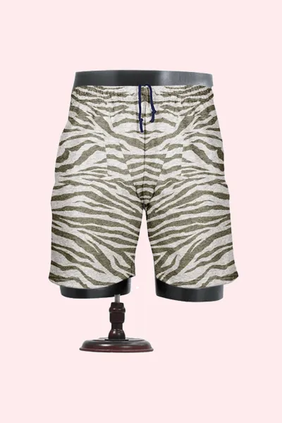 Tiger Printed Cotton Shorts