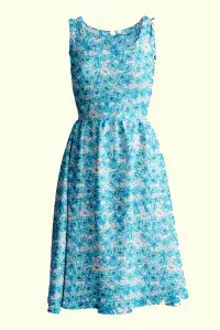 Blue Floral Printed Cotton Dress🩵