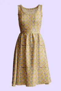 Yellow Floral Printed Cotton Dress🌼