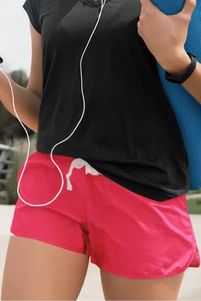 Rosy Red Cotton Shorts