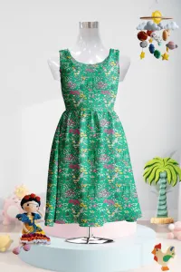 Green Printed Cotton Dress🍀