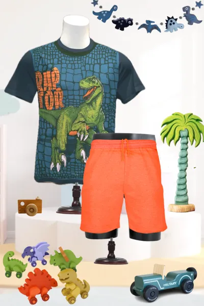 Dino Printed Cotton Set