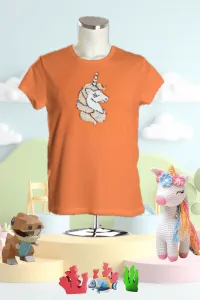 Orange Unicorn Sequence Cotton Top🦄