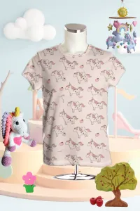 Pink Unicorn Printed Cotton Top🦄