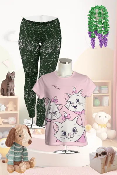 Cats Printed Cotton Set