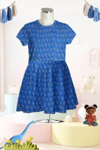 Blue Printed Cotton Dress🔷