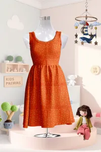 Polka Printed Cotton Dress 🍊